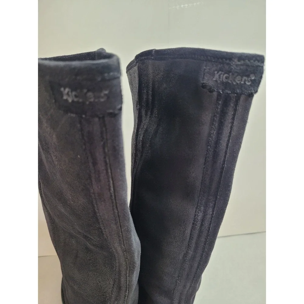 Kickers Leather Tall riding Boots‎ Black Pull on Women's Size 9 US EUC